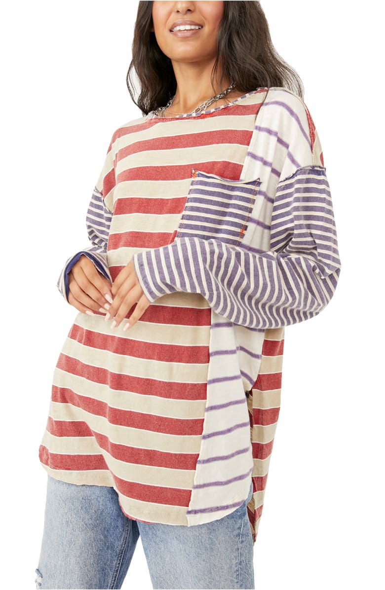 Free People Stripey Prep T-Shirt, Alternate, color, 