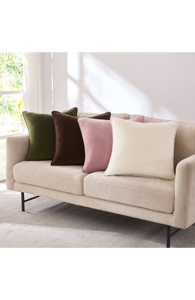 Chuks Collins x Lush Decor Terran Velvet Pillow Cover, Alternate, color, Brown