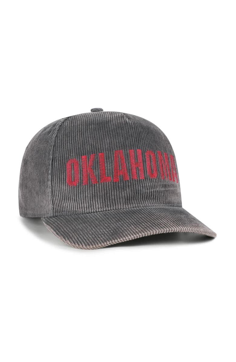 '47 Men's '47 Gray Oklahoma Sooners Reclaim Snow Wash Corduroy Hitch Adjustable Hat, Alternate, color, Gray