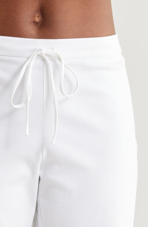 Natori Embroidered Trim Cotton Sateen Pajamas In White