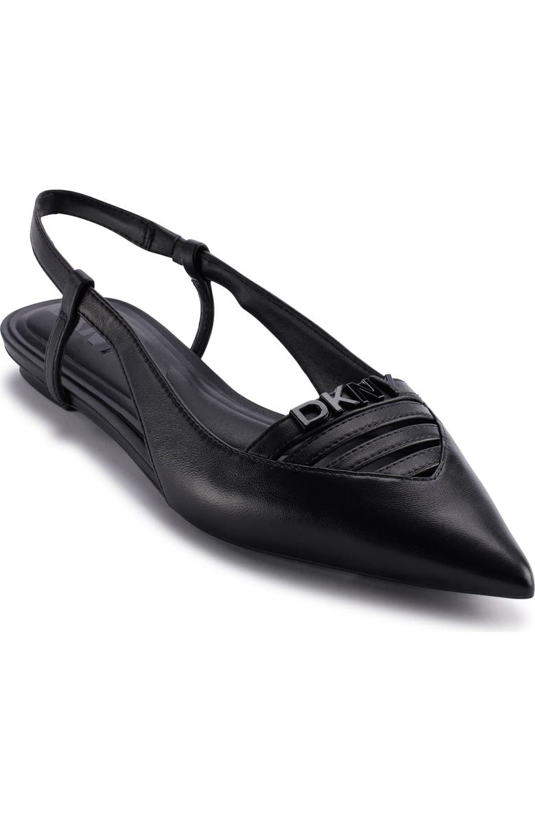 DKNY Mikado Slingback Pointed Toe Flat, Main, color, Black