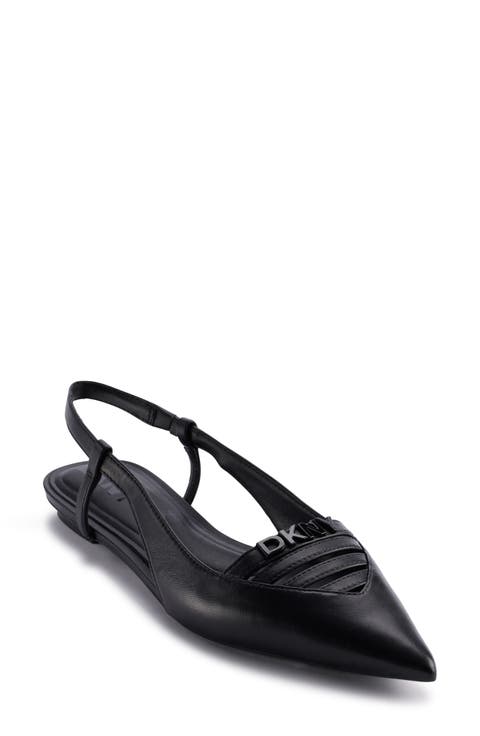 Mikado Slingback Pointed Toe Flat (Women)