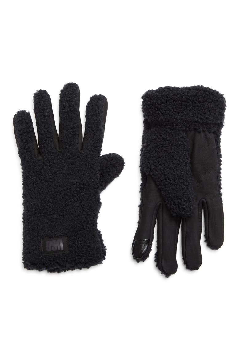 UGGFluff Touchscreen Compatible Gloves, Main, color, BLACK