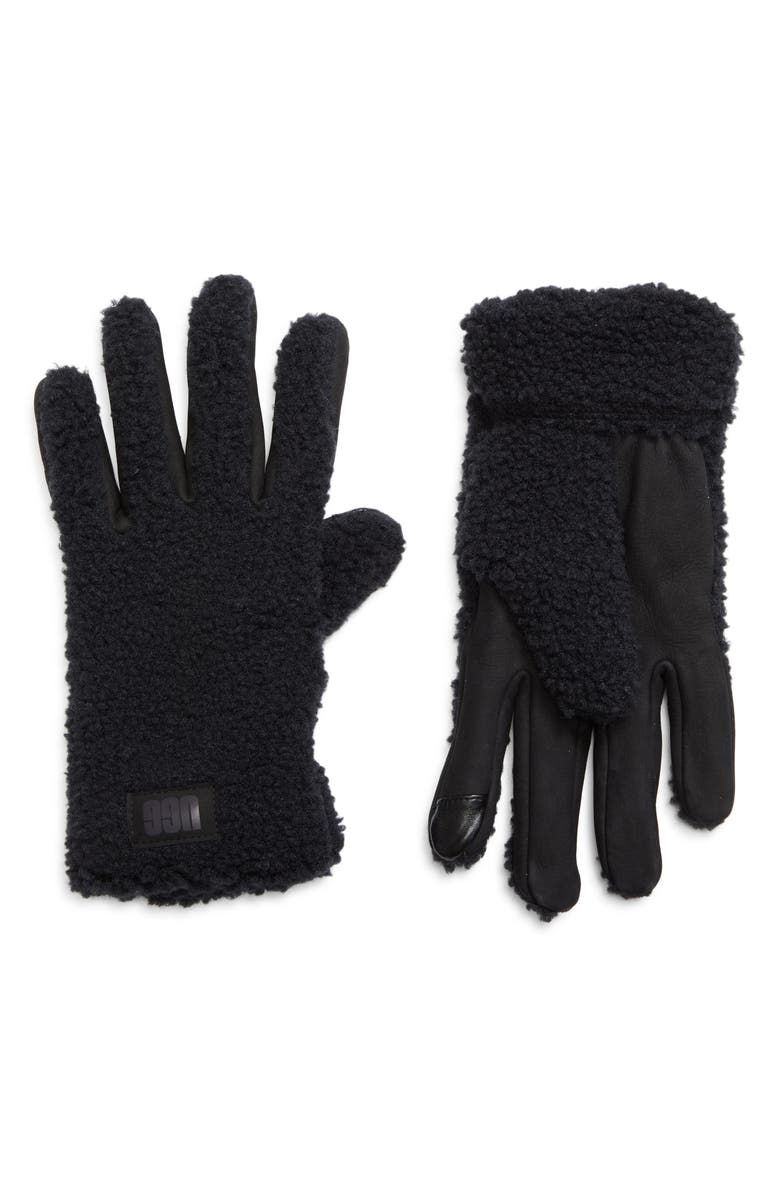 UGG<sup>®</sup> UGGFluff Touchscreen Compatible Gloves, Main, color, Black