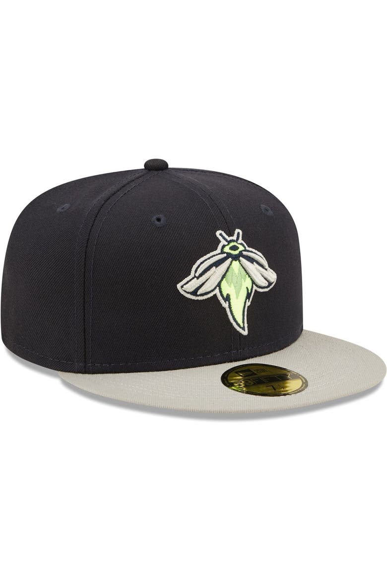 Men's New Era Navy Columbia Fireflies Authentic Collection Road 59FIFTY Fitted Hat, Alternate, color, Navy