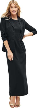 Jessica London 2-Piece Stretch Crepe Single-Breasted Maxi Jacket Dress