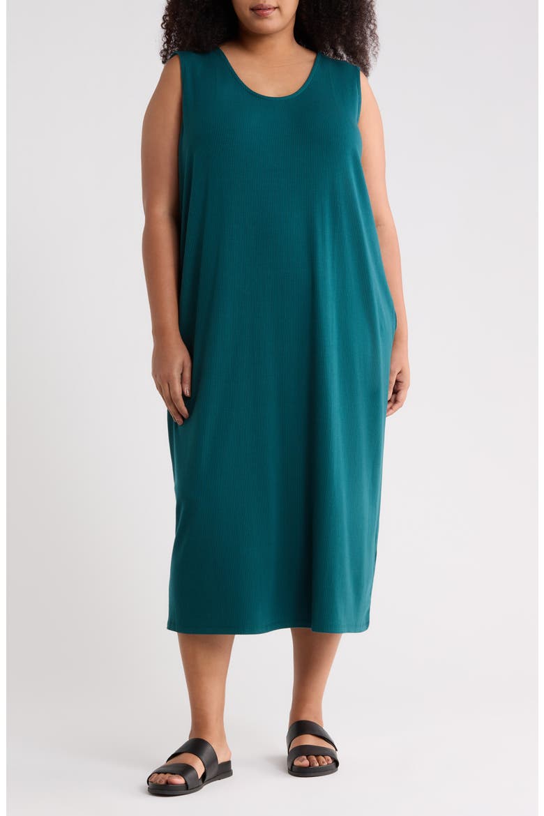 Rib Knit Tank Midi Dress, Main, color, KELP