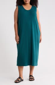 Eileen Fisher Rib Knit Tank Midi Dress