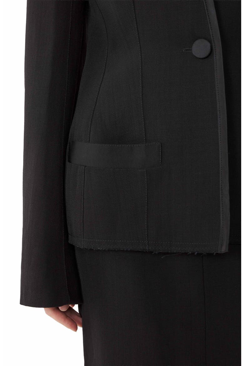 Silk And Viscose Open-Back Jacket, Alternate, color, Black
