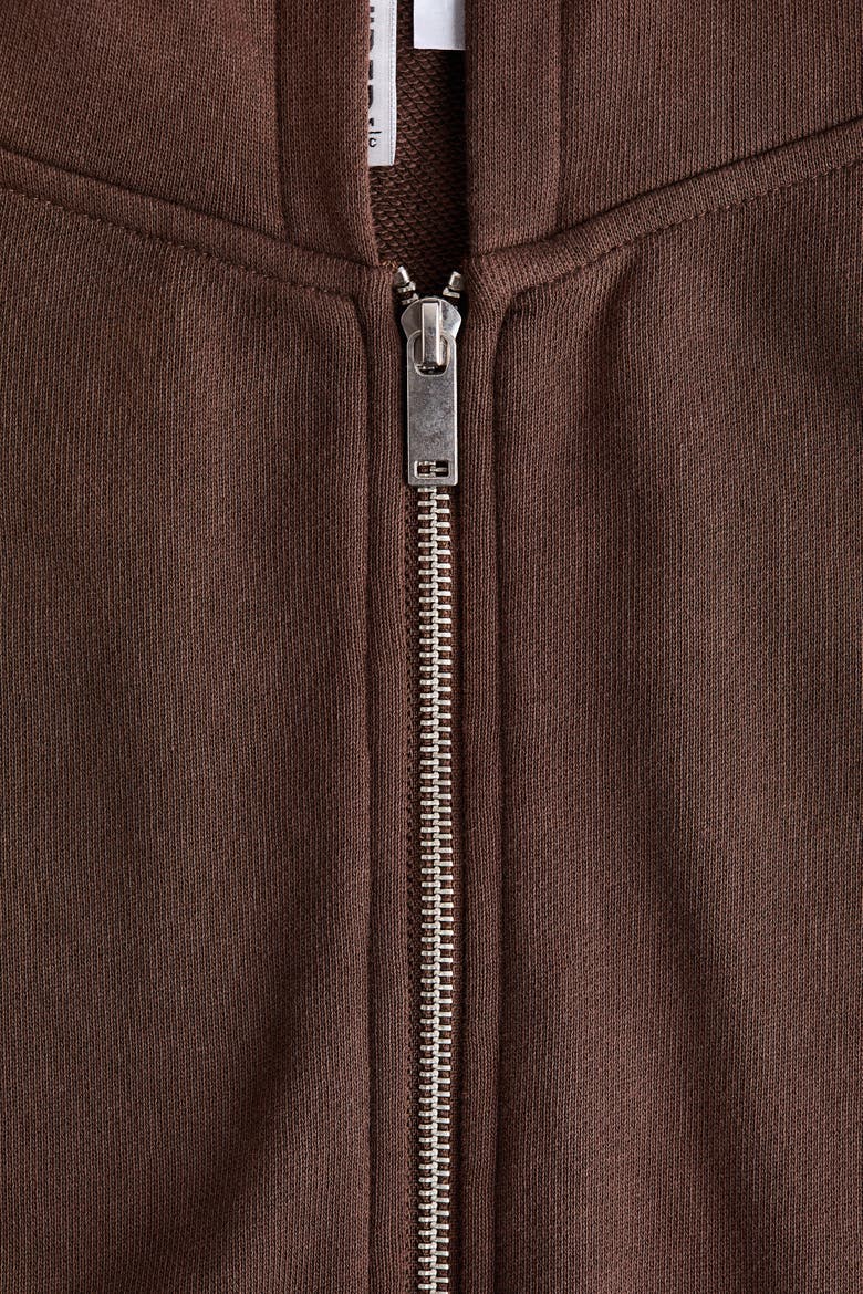 Drawstring Zip-through Hoodie, Alternate, color, Brown