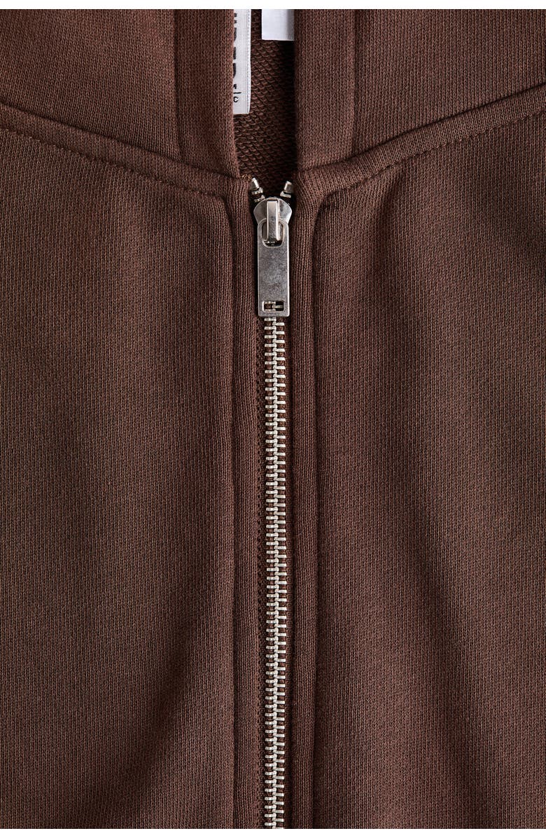 H&M Drawstring Zip-through Hoodie, Alternate, color, Brown