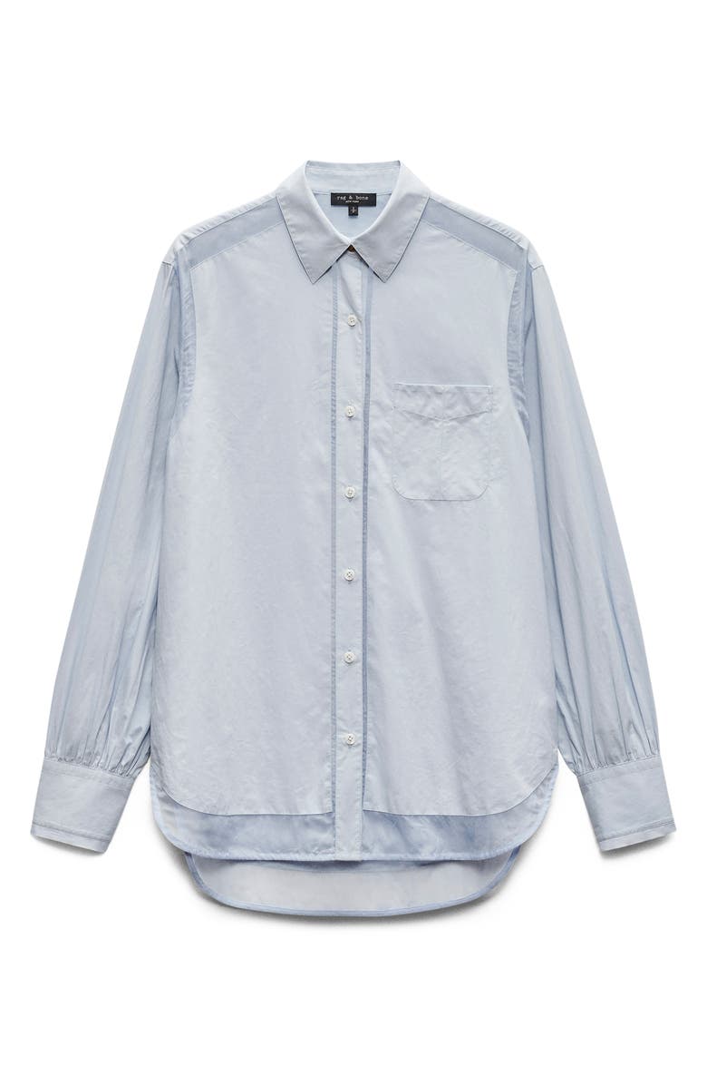 rag & bone Maxine Mixed Media Button-Up Shirt, Alternate, color, Light Blue
