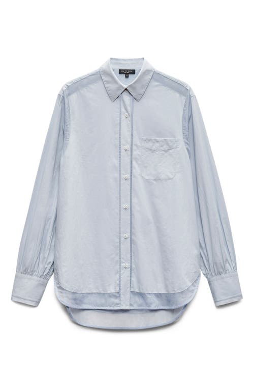 Rag & Bone Maxine Stripe Linen Button-up Shirt In Light Blue
