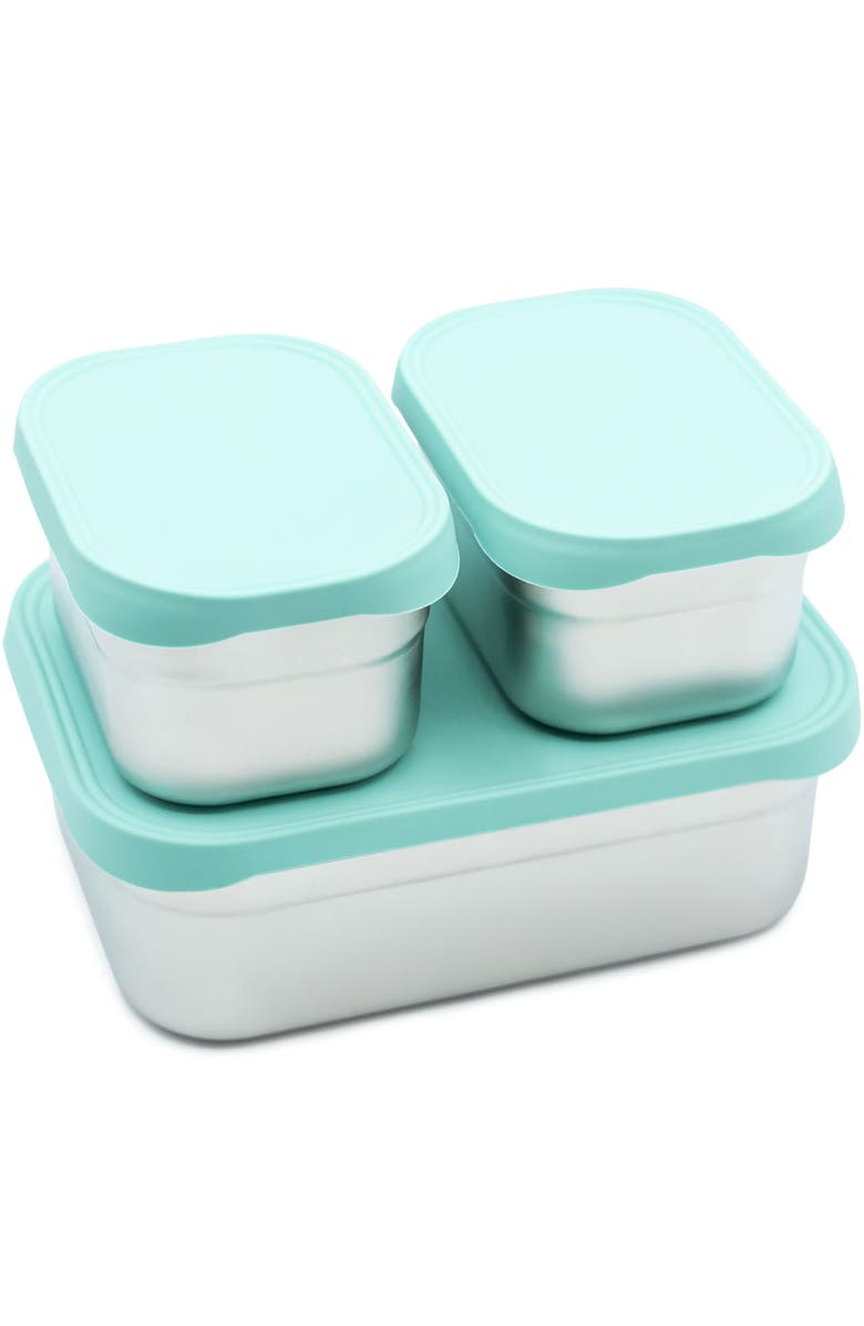 WeeSprout Stainless Steel Lunch Box Set - 750mL & 230mL Food Storage Nested Bento Boxes with Lid, Main, color, Pastel Mint