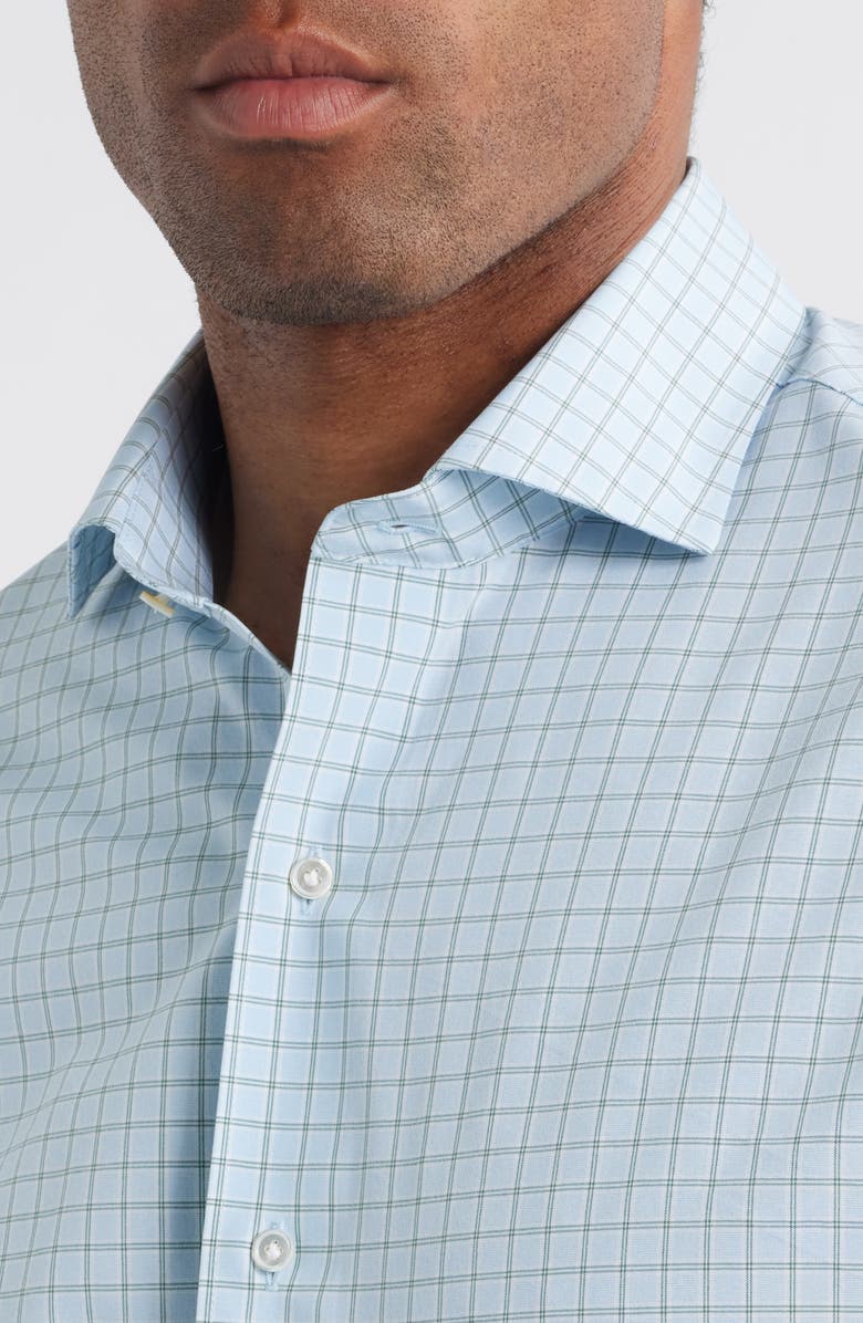 Peter Millar Crown Crafted Performance Poplin Button-Down Shirt, Alternate, color, Blue Frost