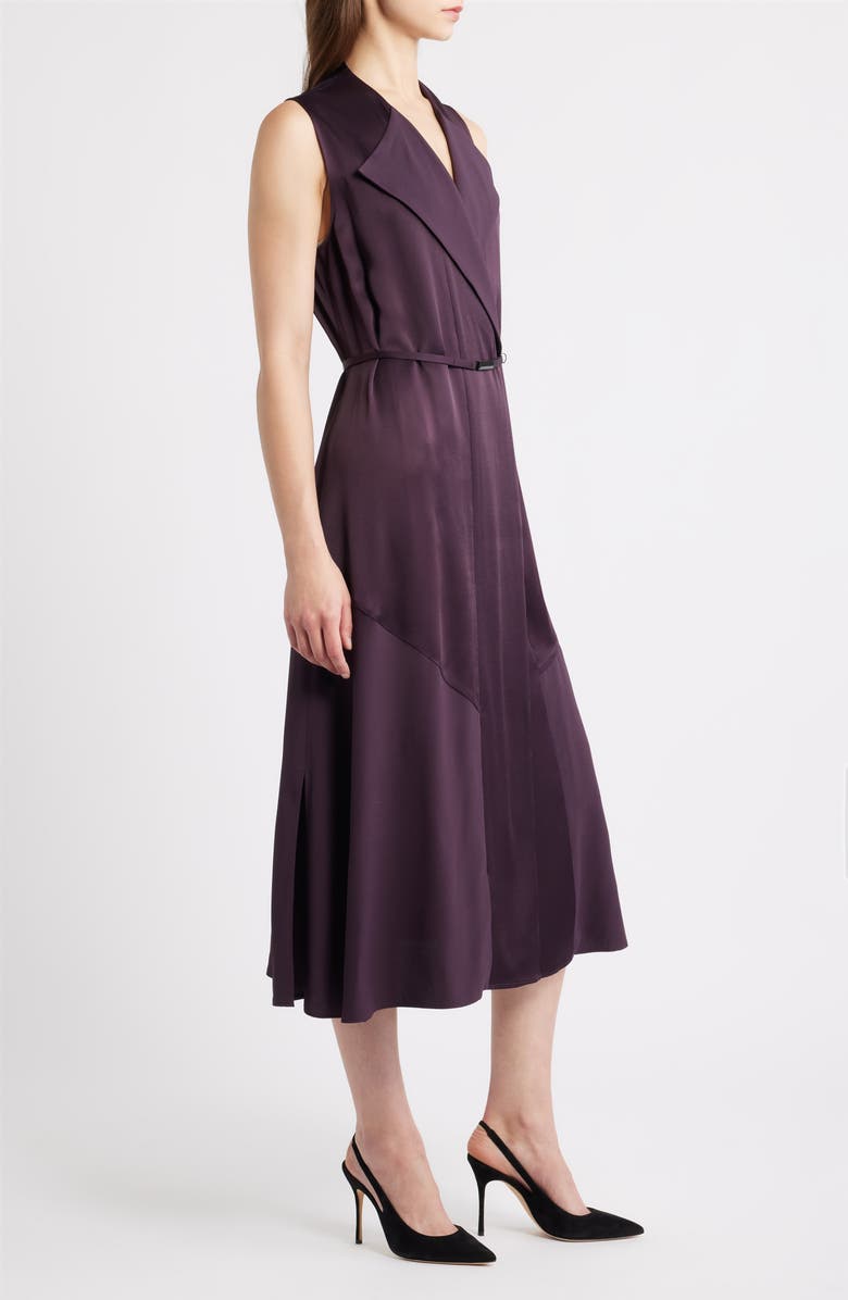 BOSS Dimosa Sleeveless Satin Midi Dress, Alternate, color, Dark Carmine