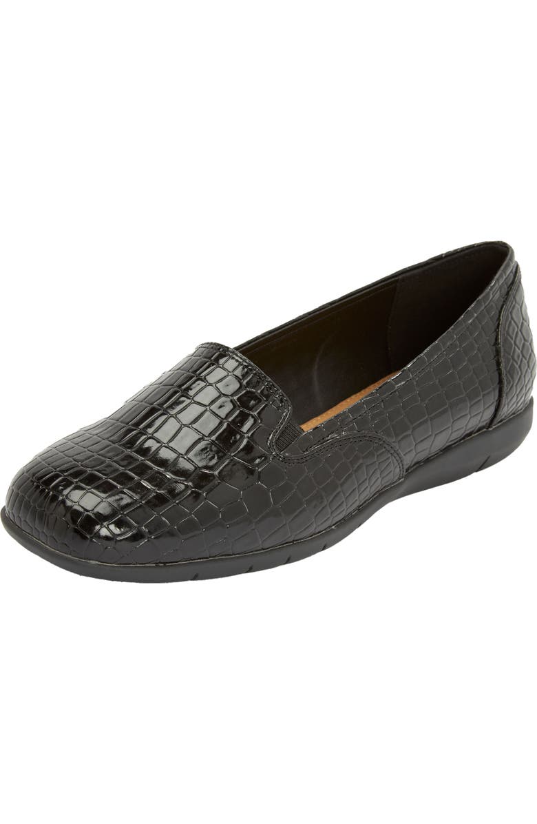 Comfortview The Leisa Slip On Flat, Main, color, Black