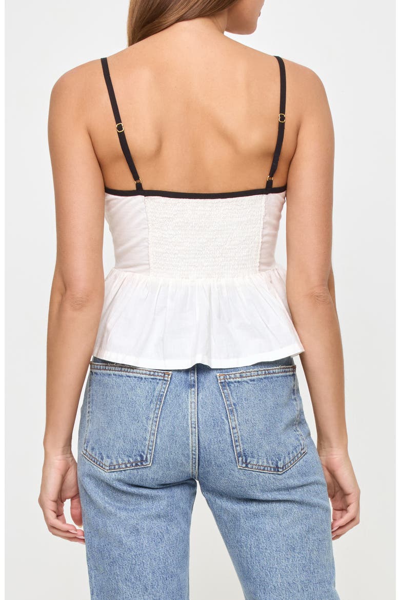 Agnes Tie Front Cover-Up Tank, Alternate, color, CREAM/ BLACK