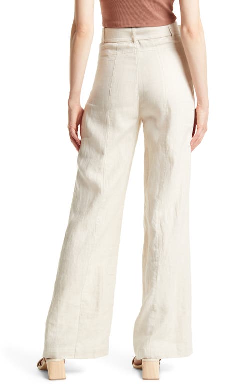 & Other Stories Belted Linen Flare Pants In White