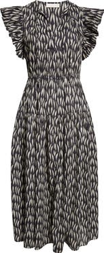 Ulla Johnson Kairi Flutter Sleeve Midi Dress