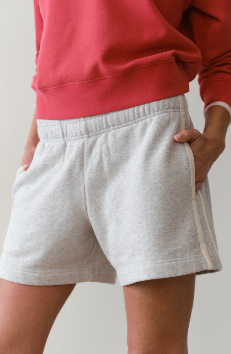 Marine Layer Cloud 9 Fleece Drawstring Shorts, Alternate, color, Heather Grey