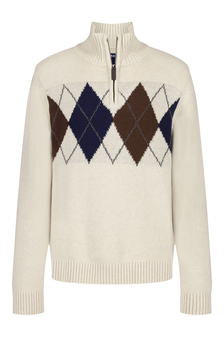 Kids' Argyle Quarter Zip Sweater, Main, color, 103 OATMEAL HTR