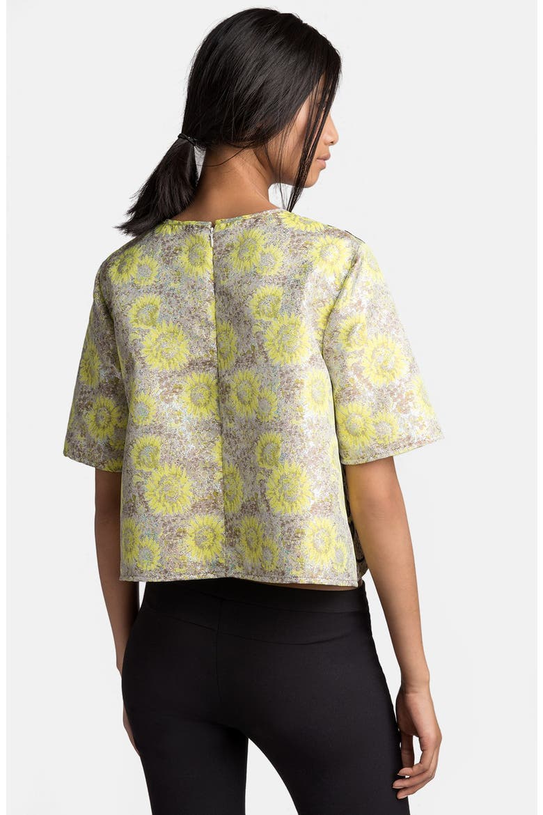Boxy Cutout Detail Crop Top, Alternate, color, YELLOW