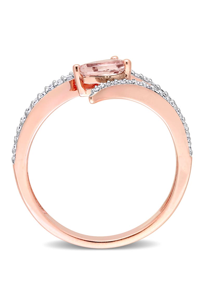 Morganite & Diamond Open Wrap Ring 10k, Alternate, color, Morganite