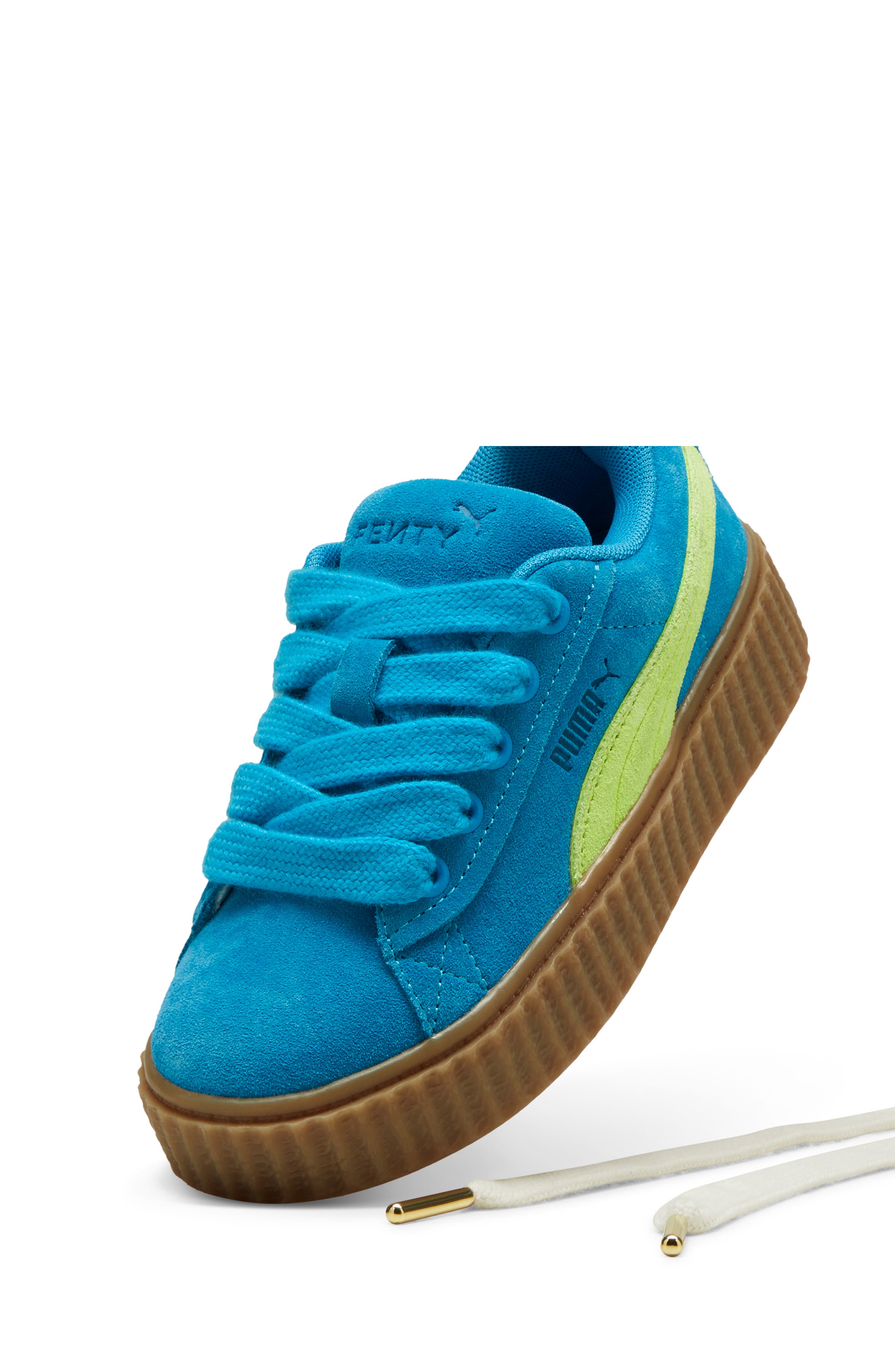 PUMA x FENTY Kids' Creeper Sneaker, Alternate, color, Speed Blue-Lime Pow-Gum