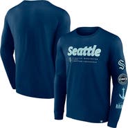 FANATICS Men's Fanatics Branded Deep Sea Blue Seattle Kraken Strike the Goal Long Sleeve T-Shirt
