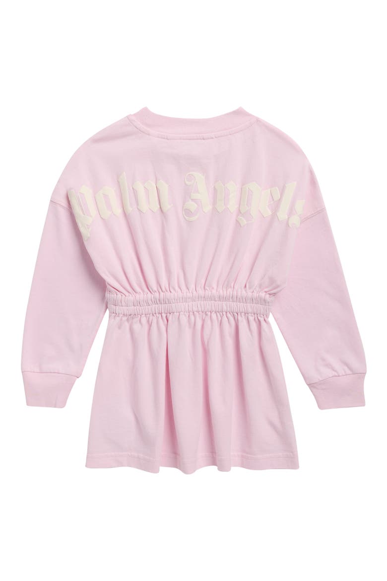 Kids' Overlogo Long Sleeve T-Shirt Dress, Alternate, color, ROSE PINK OFFWHITE