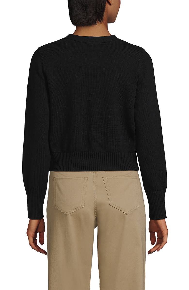 Lands' End Drifter Vneck Dress Cardigan Sweater, Alternate, color, Black