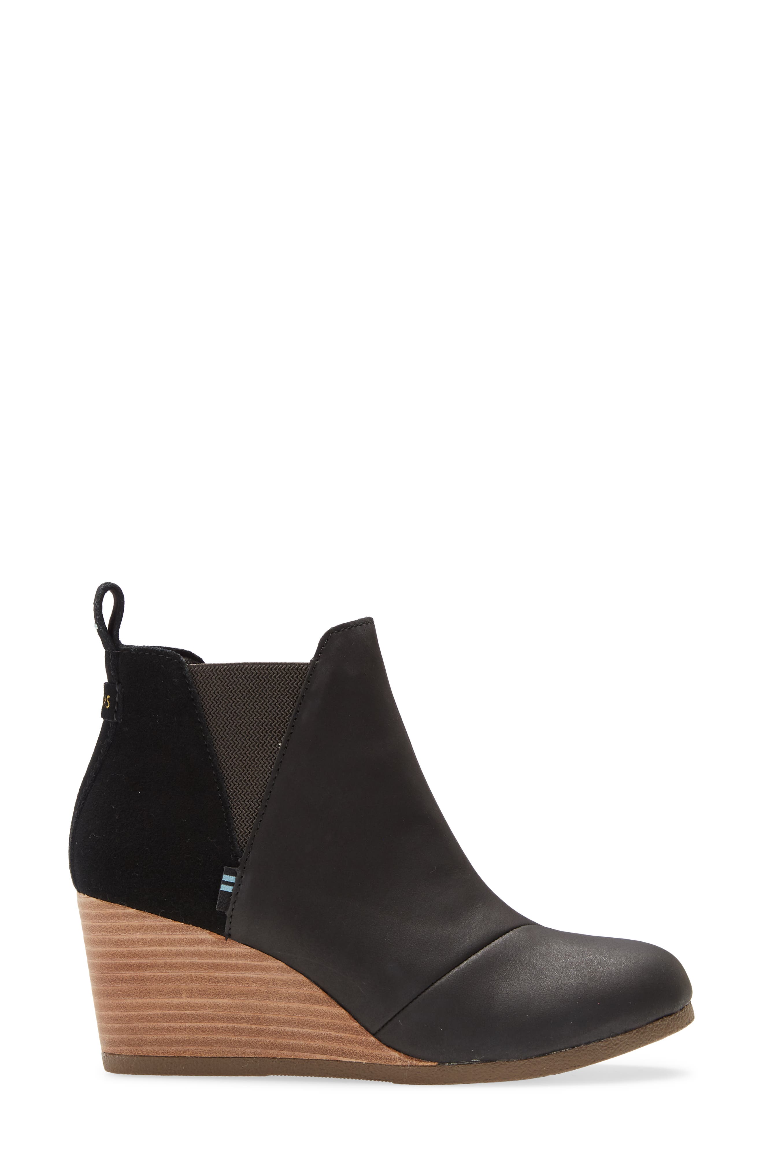 Kelsey Wedge Bootie, Alternate, color, BLACK