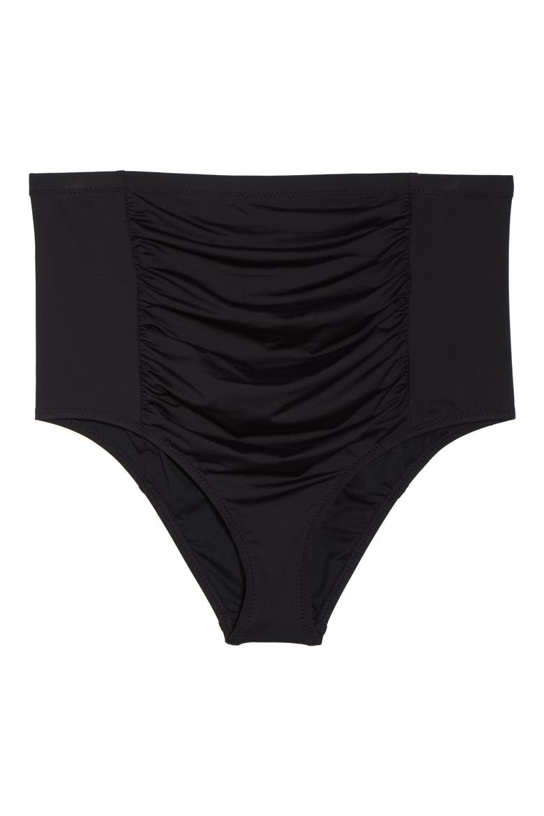 Color Code High Waist Bikini Bottoms, Main, color, BLACK