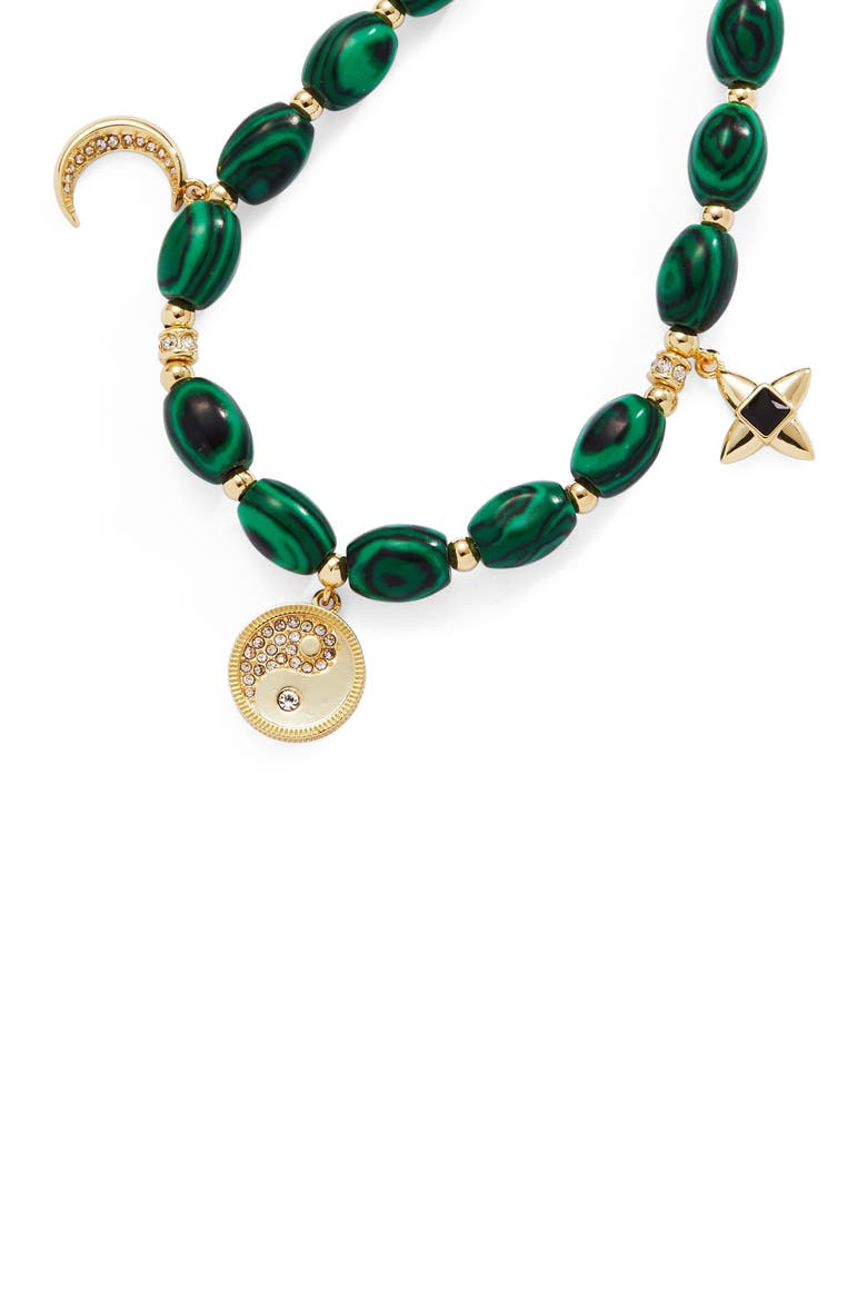 Beaded Charm Bracelet, Alternate, color, Malachite