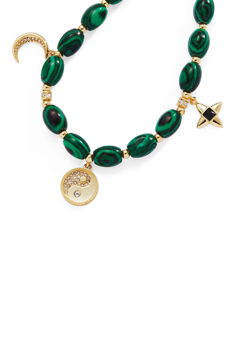 Alex and Ani Beaded Charm Bracelet, Alternate, color, Malachite