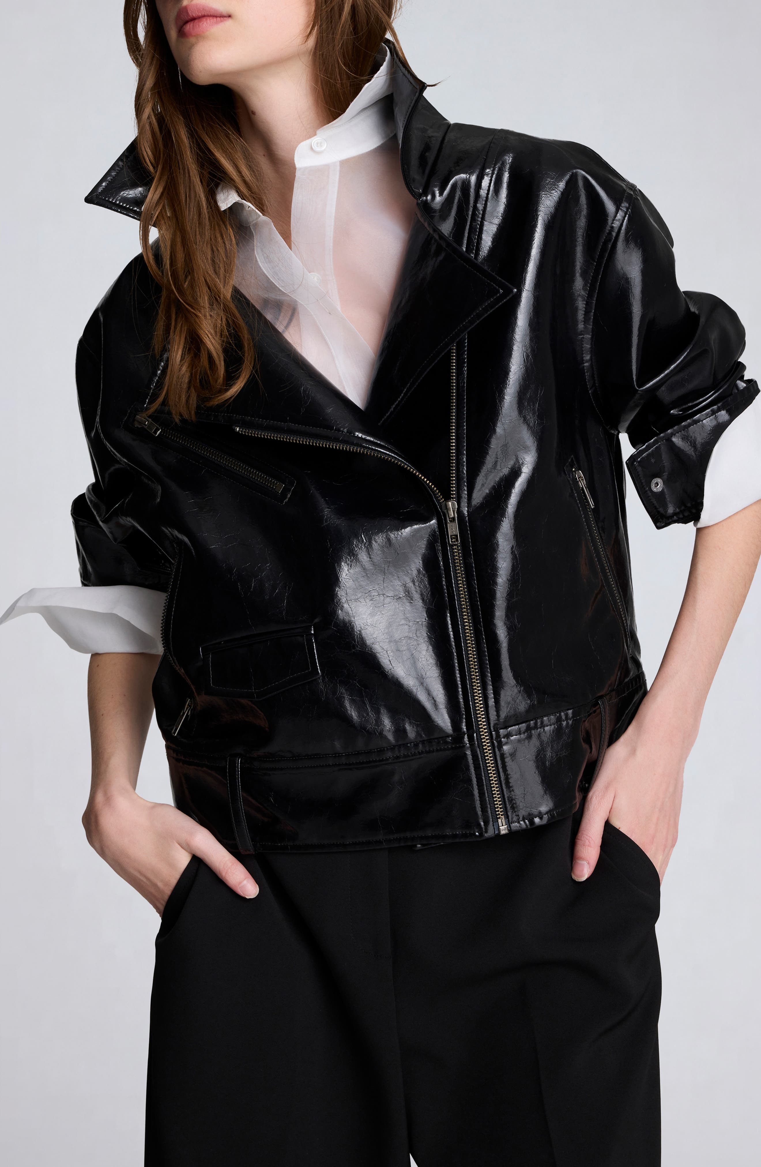 Faux Leather Moto Jacket