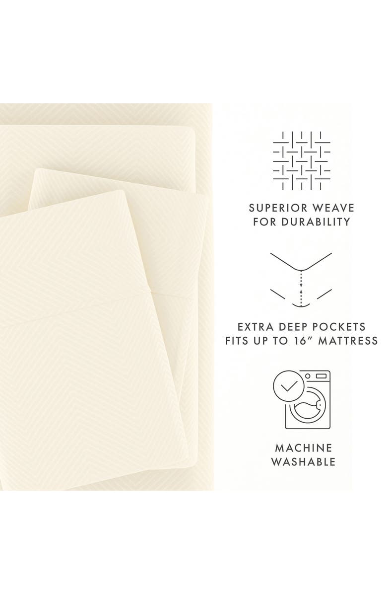 HOMESPUN Premium Chevron Embossed Sheet Set, Alternate, color, Ivory