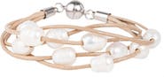 SAACHI Pearl & Leather Strand Bracelet