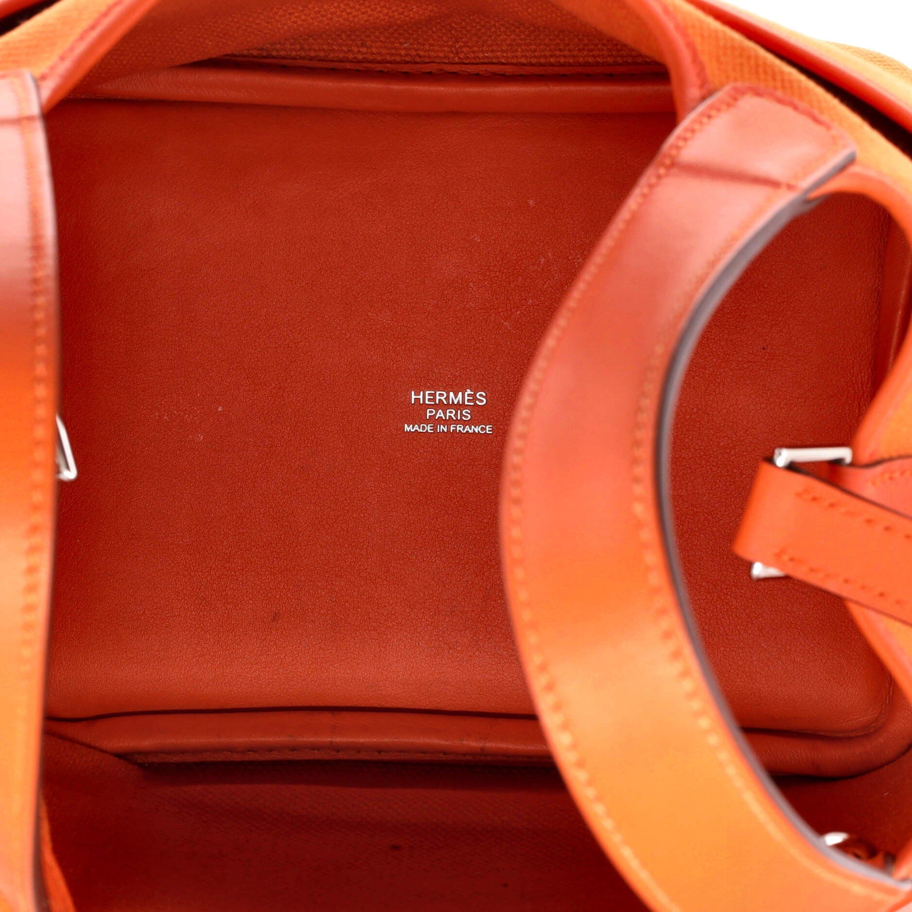 Pre-Owned Hermes Cargo Picotin Lock Bag Canvas and Swift PM, Alternate, color, Orange Minium
