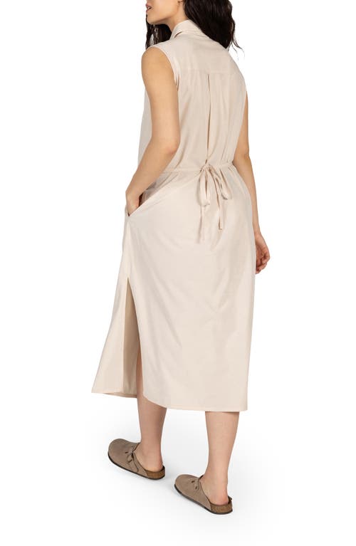 Kyodan Sleeveless Four-way Stretch Midi Dress In Sand