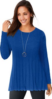 Jessica London Chevron Fit & Flare Sweater