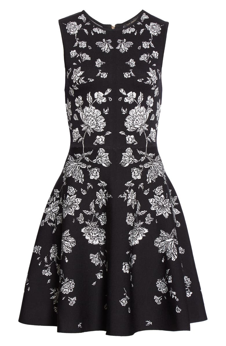Ted Baker London Naomyy Floral Jacquard Fit & Flare Dress, Alternate, color, 