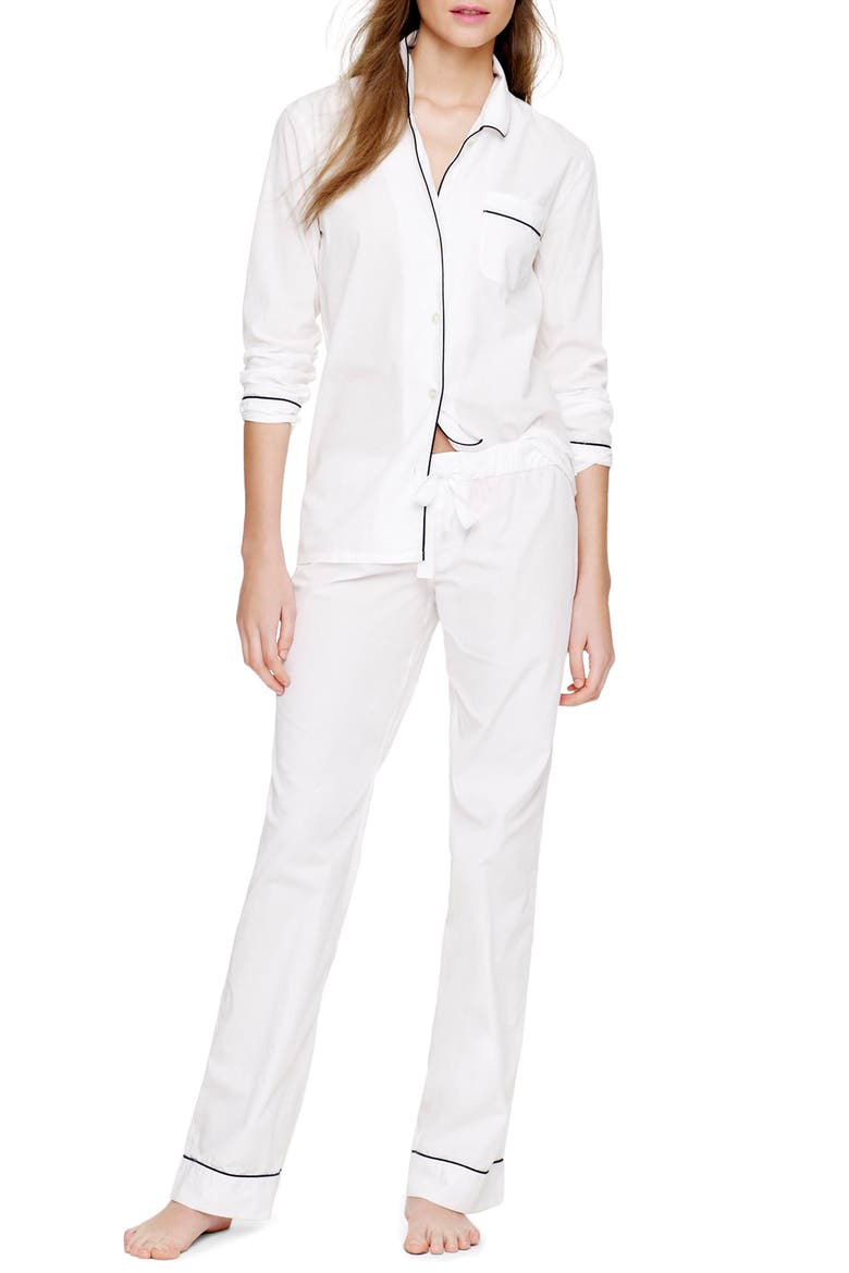 Vintage Cotton Pajamas, Alternate, color, WHITE