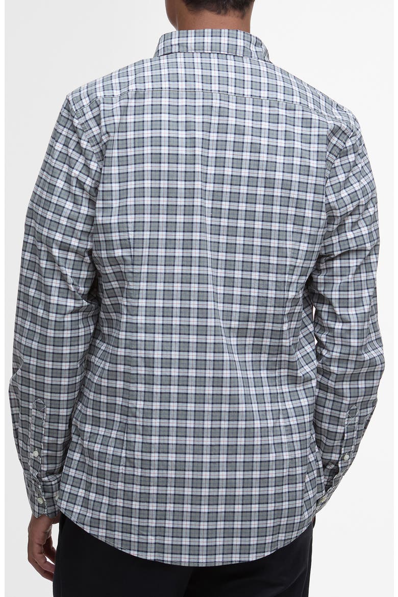 Lomond Tailored Fit Plaid Stretch Cotton Button-Down Shirt, Alternate, color, BLEACHED PINE TARTAN