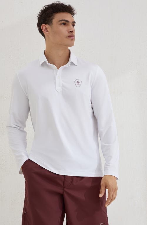 Brunello Cucinelli Long-sleeve Polo Shirt In White
