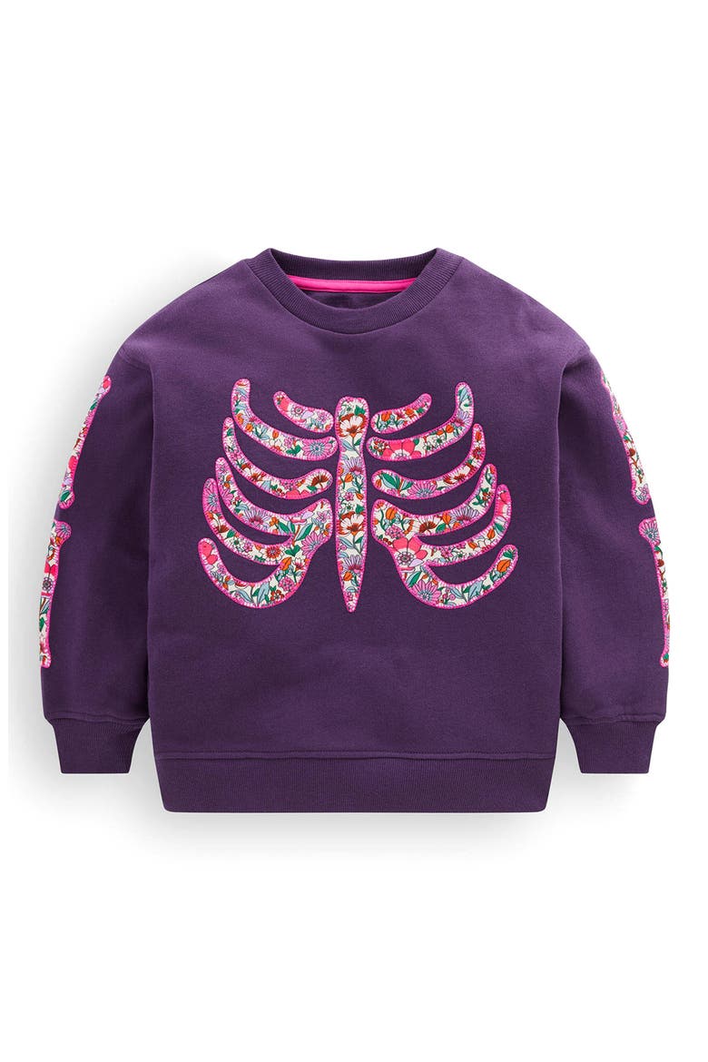 Kids' Appliquéd Sweatshirt, Main, color, LILY PURPLE