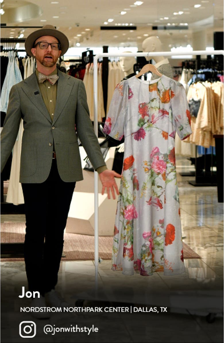 Mekayla Floral Puff Sleeve Midi Dress, sales video thumbnail