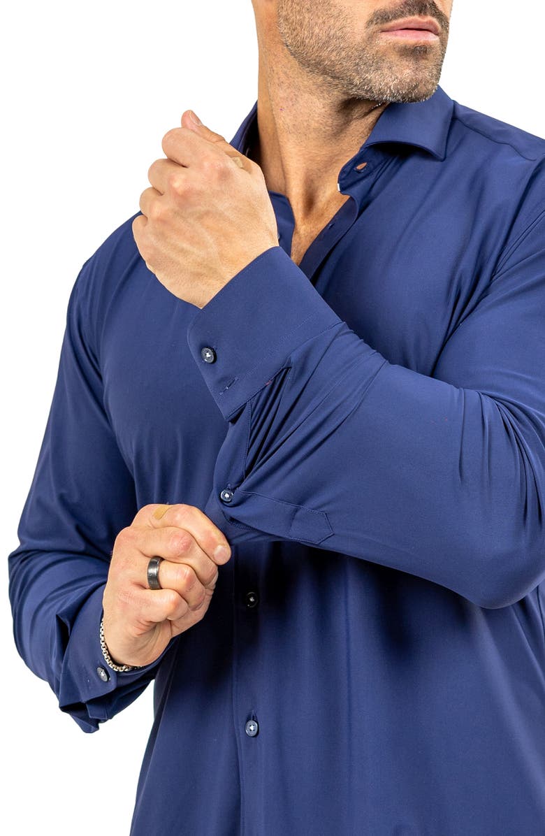 Maceoo Eins Marthy Contemporary Fit Button-Up Shirt, Alternate, color, Blue