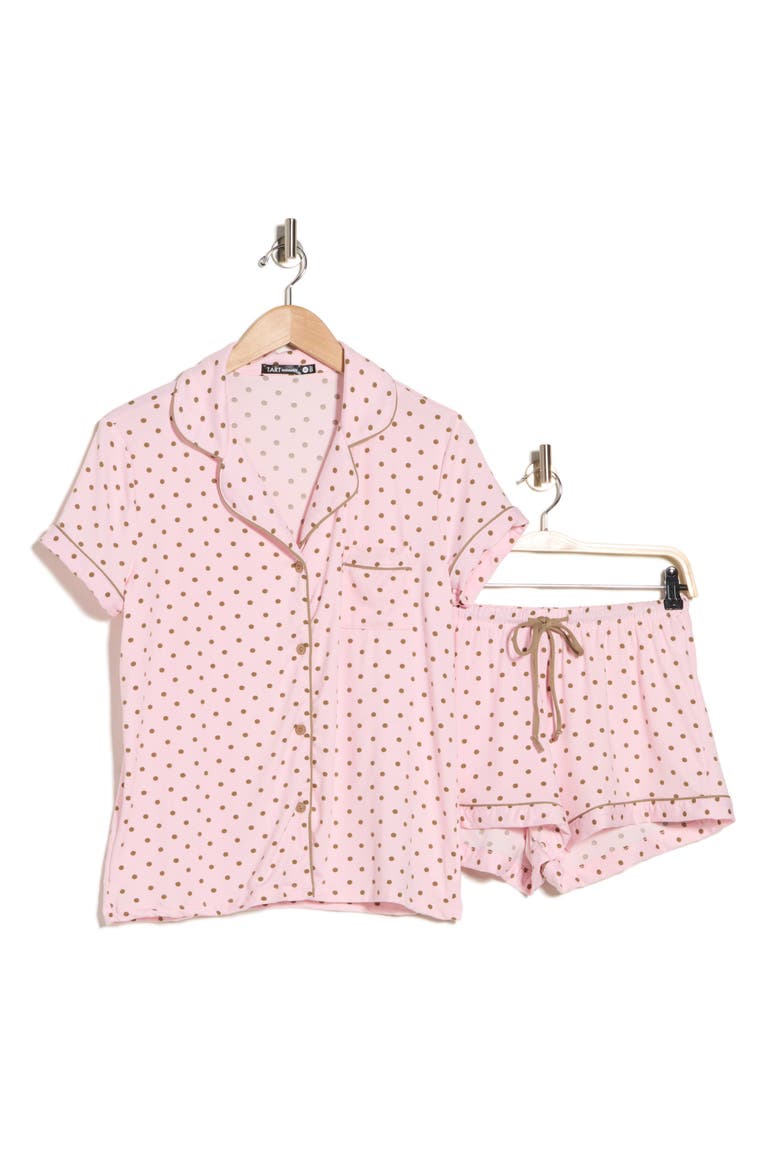 Dixie Short Pajamas, Alternate, color, BROWN DOT ON PINK